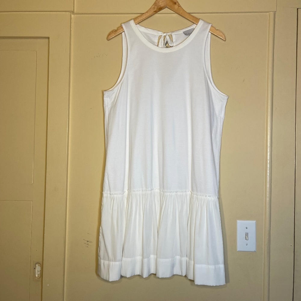 Cotton White Sleeveless  Dress